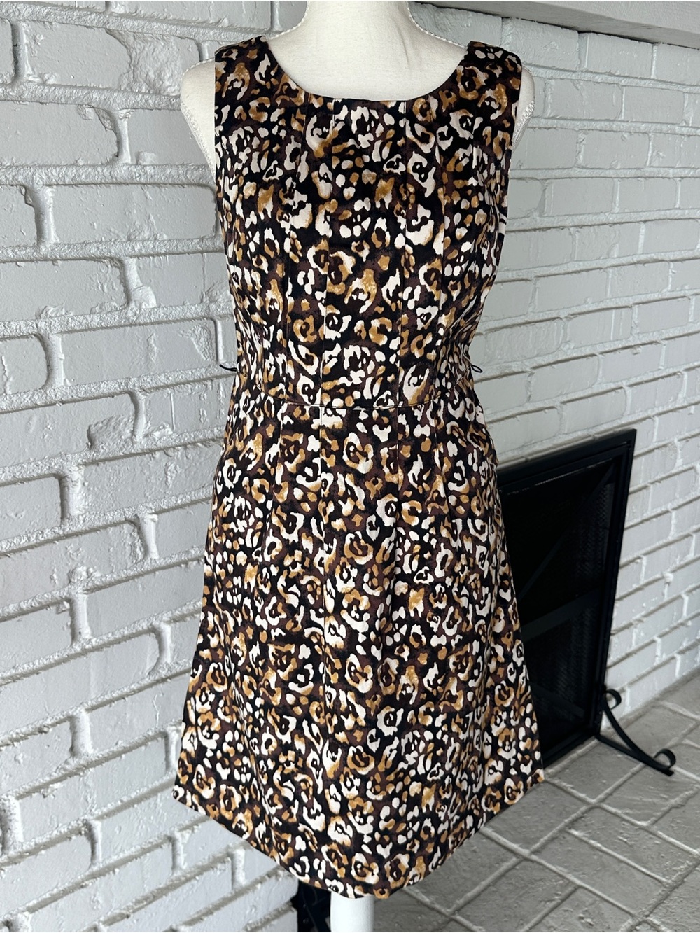 Michael Michael Kors Leopard Print Animal Mini Dress Sleeveless V-Back - Size 2